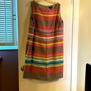 Striped Tahiti A-line dress with zipper in back